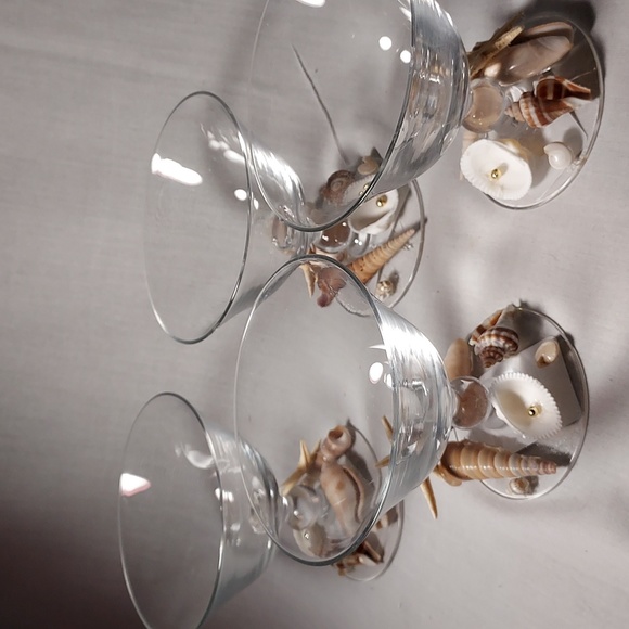 Handmade Shell Art Dessert Glasses Pudding Cups Set of 4 Unique Design - Picture 8 of 8
